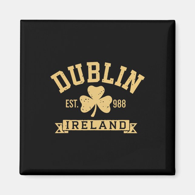 Imã Trevo de Dublim Irlanda Shamrock Est 988 St Pat (Frente)