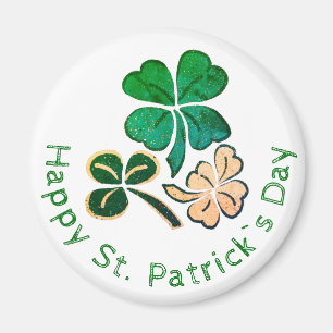 Imã Trevo de Shamrock Sortudo Feliz dia de São Patríci