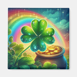 Imã Trevo do dia do Rainbow Saint Patrick