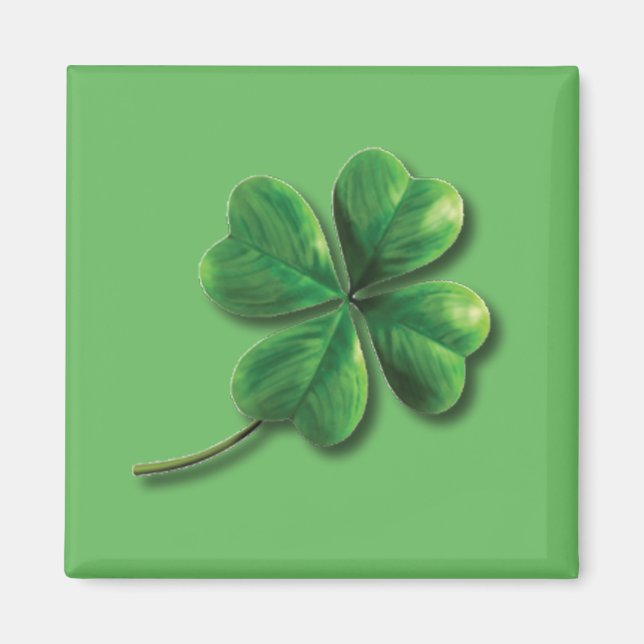 Imã Trevo Irlandês Verde Moderno (Frente)