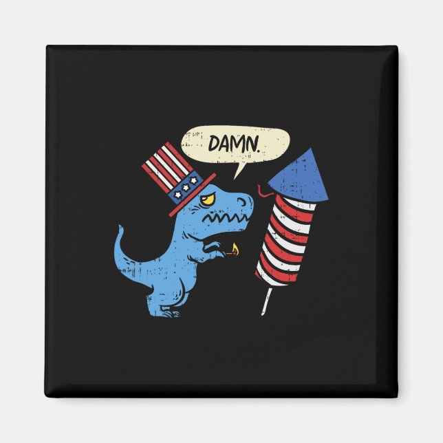Imã Trex Short Hands Firecracker Funny Fireworks 4th O (Frente)