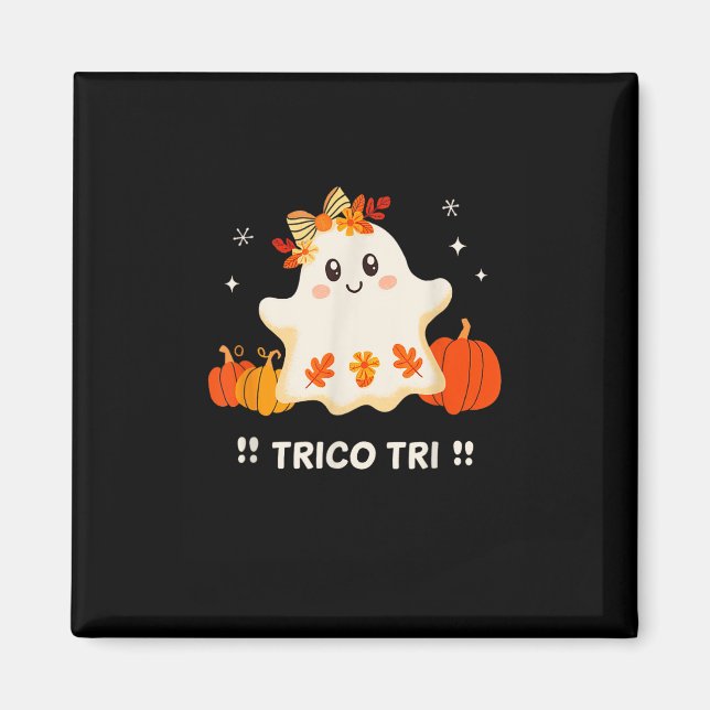 Imã Tri Cute Halloween Spooky, Fantasma Mexicano Spang (Frente)