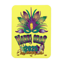 Ímã Tri-Feather Mardi Gras 2025