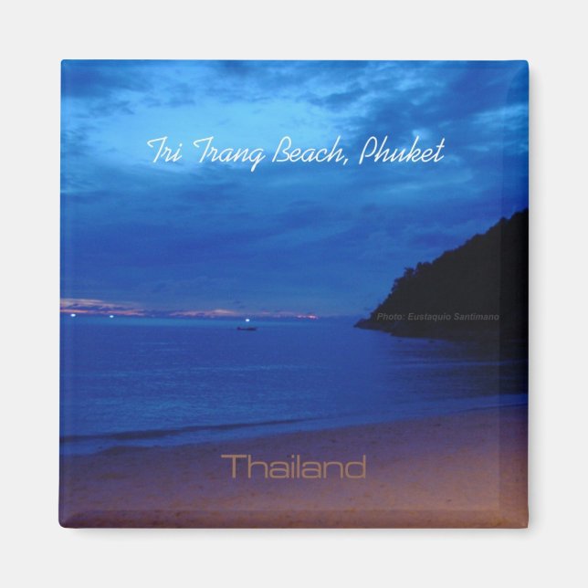 Imã Tri Trang Beach Phuket Thailand Magnets (Frente)
