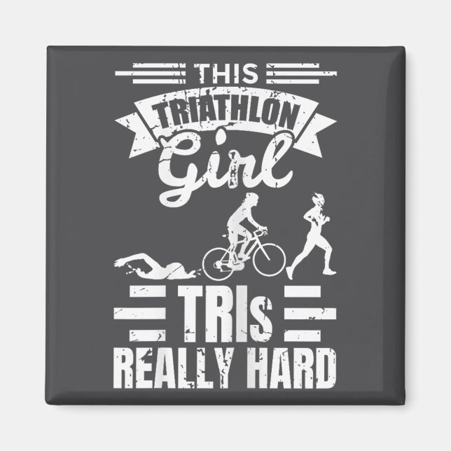 Imã Triathlete Girls Funny Triathlon  (Frente)
