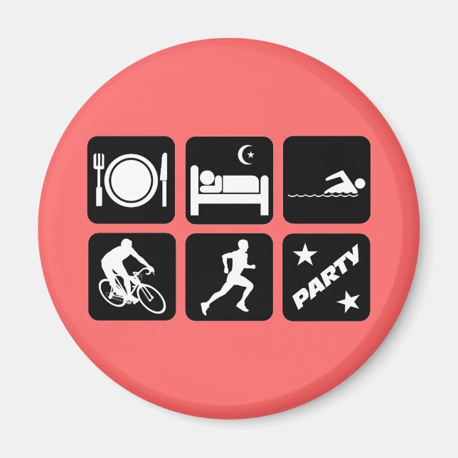 Imã Triathlon engraçado (Frente)