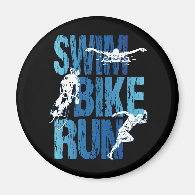 Imã Triathlon - Natação Bike Run (Frente)