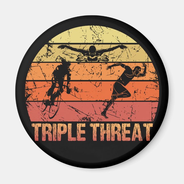 Imã Triathlon Triple Threat Vintage (Frente)