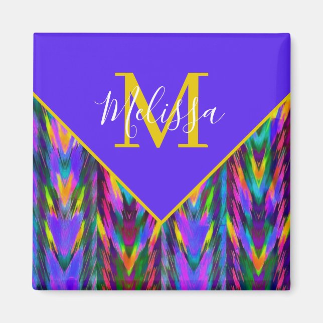 Imã Tribal Chevron brilhante personalizado (Frente)