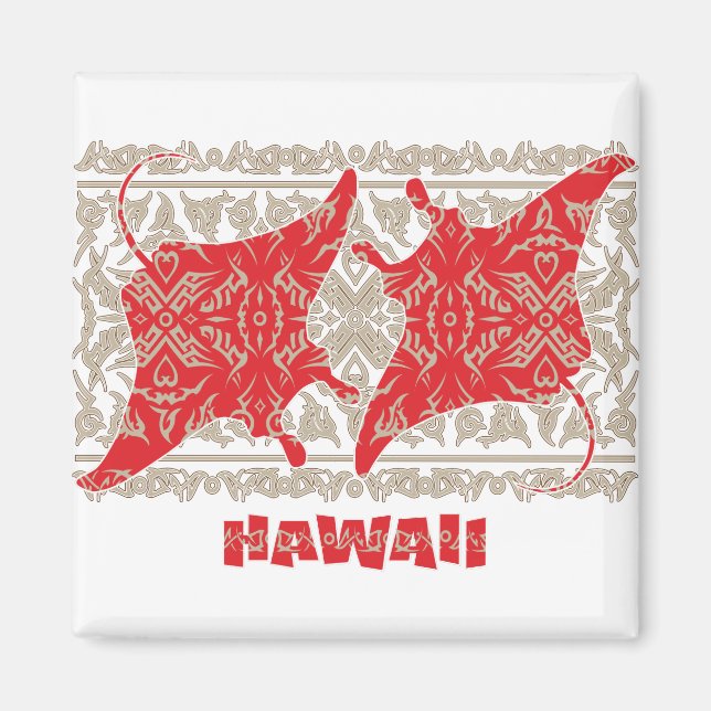Imã Tribal-Manta-Ray-Red (Frente)