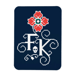 Ímã Tributo floral de Frida Kahlo  