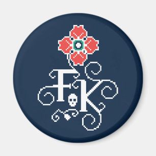 Imã Tributo floral de Frida Kahlo  