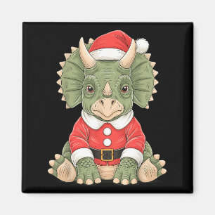 Imã Triceratops Natalino Bonito Dinossauro Papai Noel