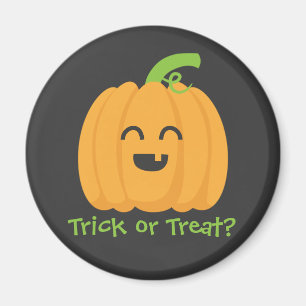 Imã Trick or Treat com uma Abóbora Fofa para o Hallowe