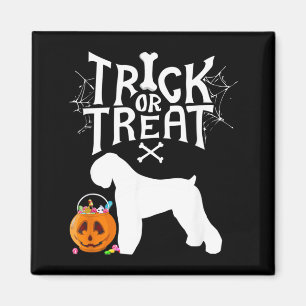 Imã Trick Or Treat Terrier Russo Preto de Halloween Ca
