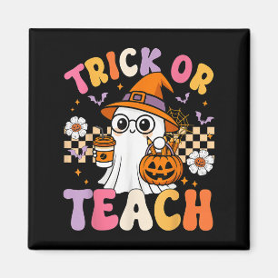 Imã Trick Ou Ensine Café Fantasma Cute Pumpkins Hallow
