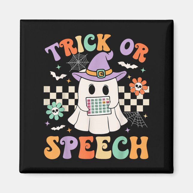 Imã Trick Ou Speech Halloween Bp Retro Speech Therapy (Frente)