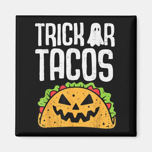 Imã Trick Ou Tacos Halloween Comidas Mexicanas (Frente)