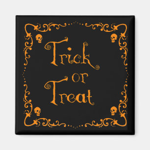 Imã Trick ou Tratamento Laranja de Abóbora Halloween