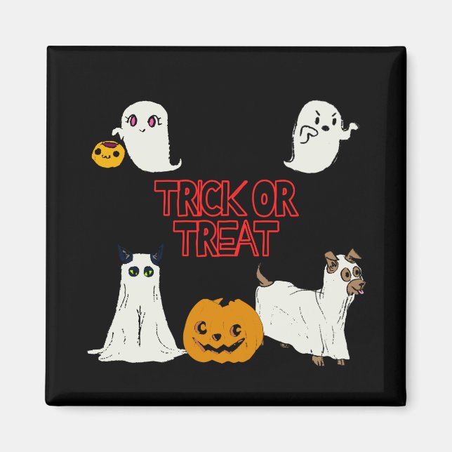 Imã Trick ou trate fantasmas do Halloween (Frente)