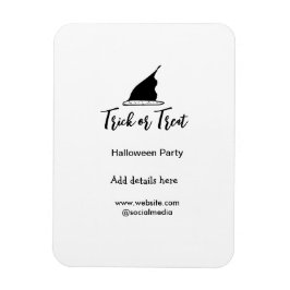 Ímã Trick ou trate o chapéu preto do Halloween w