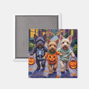 Imã Tricôes de Skye Terrier no Halloween