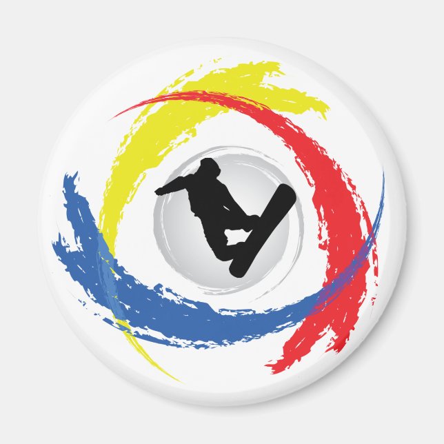 Imã Tricolor Emblem Snowboard (Frente)