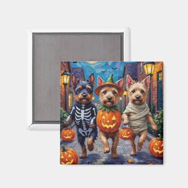 Imã Tricôni Terrier disfarce de Halloween (Front/Back)