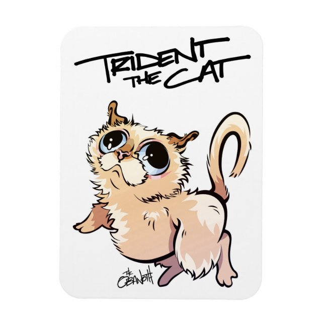 Ímã Trident the Cat Illustrated Magnet 01 (Vertical)