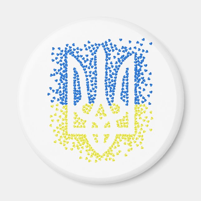 Imã Tridente de emblem ucraniano trizub espalhando cor (Frente)