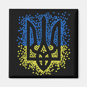 Imã Tridente de emblem ucraniano trizub espalhando cor