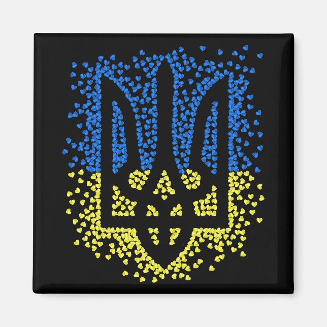 Imã Tridente de emblem ucraniano trizub espalhando cor (Frente)