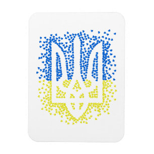 Ímã Tridente de emblem ucraniano trizub espalhando cor