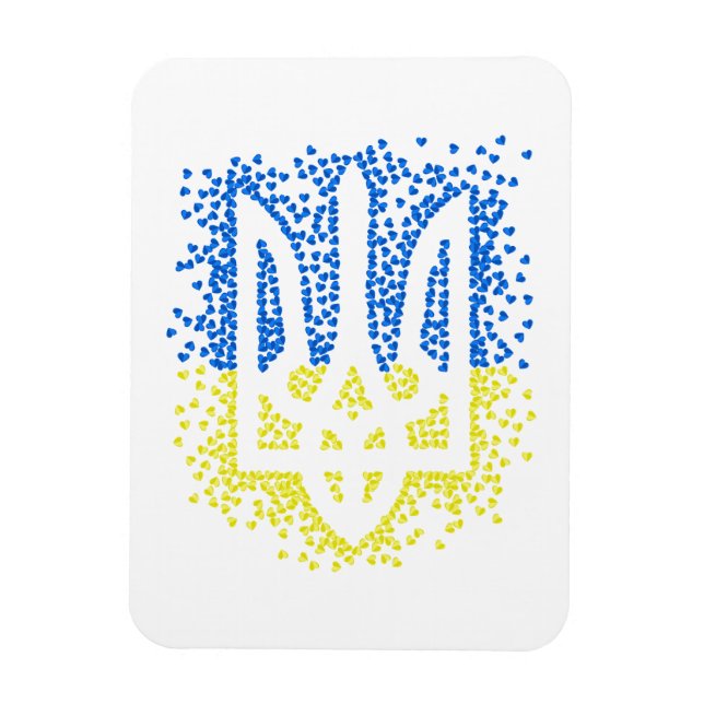 Ímã Tridente de emblem ucraniano trizub espalhando cor (Vertical)