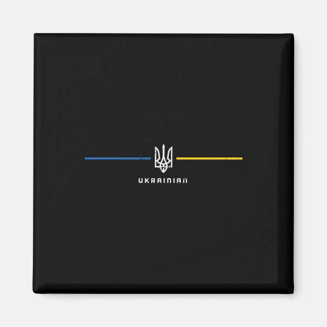 Imã Tridente Ucraniano Linhas Ukaine Tryzub Símbolo Ho (Frente)