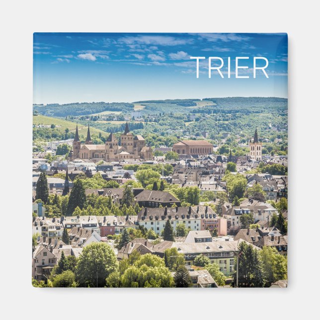Imã Trier Cityscape Panorama Moselle Alemanha Souvenir (Frente)