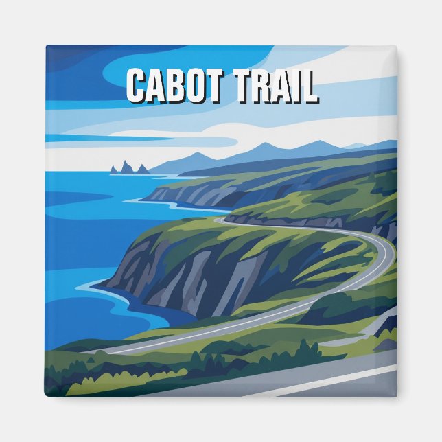 Imã Trilha Cabot Nova Scotia Canadá Viagem (Frente)