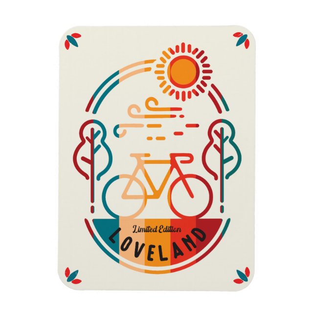 Ímã Trilha da Bicicleta Retro Loveland (Vertical)
