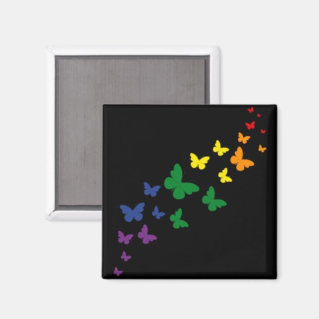 Imã Trilha da Borboleta Arco-Íris LGBTQ (Front/Back)