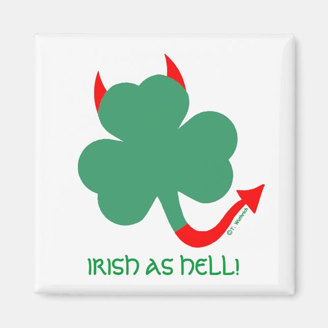 Imã Trilha Única do Diabo de Shamrock Irlandês (Frente)