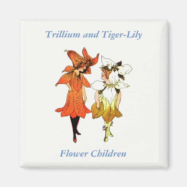 Imã Trillium e Tiger-Lily, Flores Whimsical (Frente)