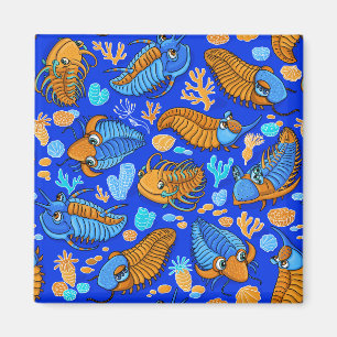 Imã Trilobitas sobre fundo azul escuro (padrão infant