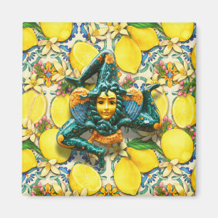 Imã Trinacria Sicília Itália Pride Lemon Azulejo Medus