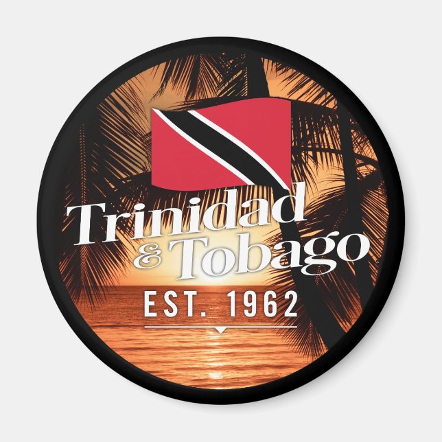 Imã "Trinidad e Tobago Est. Sunset De 1962" Com Sinali (Frente)