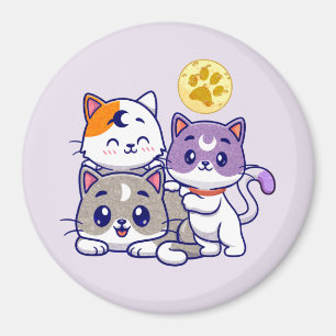 Imã Trio Adorável - Três Gatos Gelados