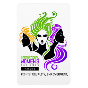 Ímã Trio Colorido Estilizado de Mulheres na IWD 2025