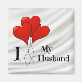 Imã Trio de Balões de Coração Vermelho Eu Amo Meu Mari