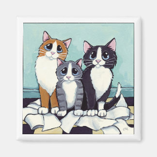 Imã Trio de Suspeitos Prováveis | Magneta de Cat Art