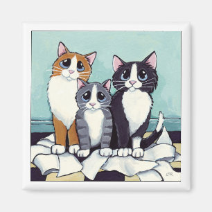 Imã Trio do ímã provável da arte do gato dos suspei