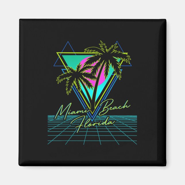 Imã Trip Retro 80s da Flórida de Miami Beach (Frente)